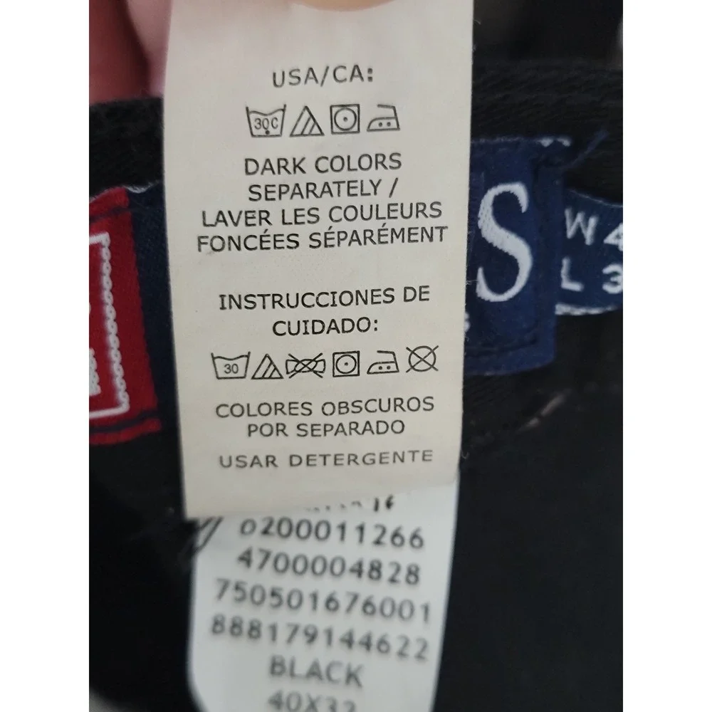 Chaps Mitchell Mens Black Relaxed Fit Flat Front Cotton Pants 40x32‎ NWT